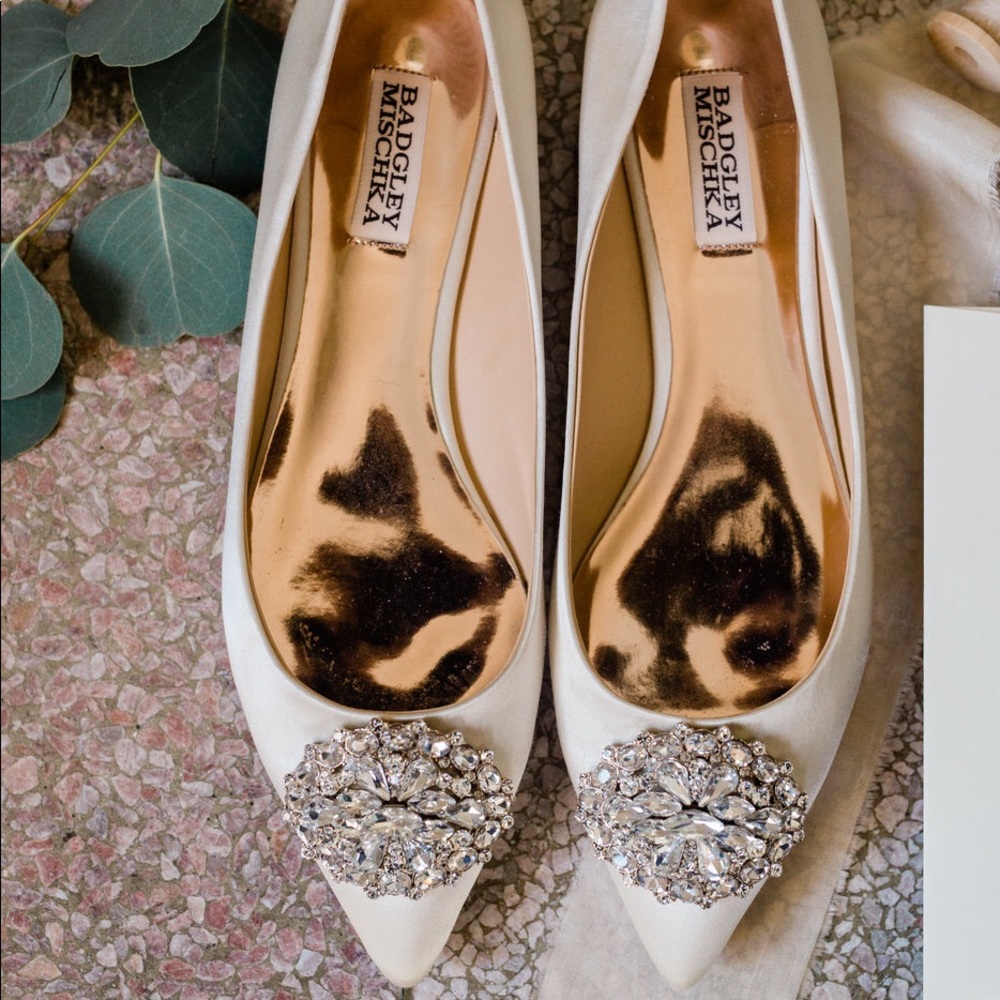 Badgley Mischka Ivory Davis Bridal Flat